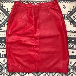 Red Leather skirt